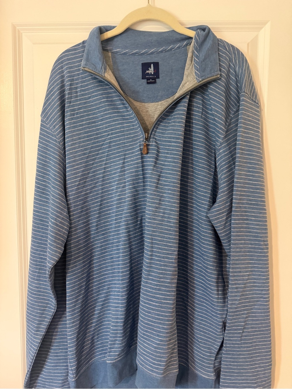 Johnnie-O striped quarter zip